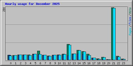 Hourly usage for December 2025